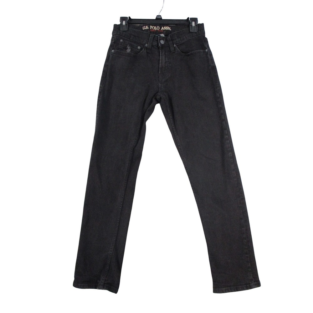 US Polo Assn Mens Activate Stretch Black Denim Jeans Slim Straight W29 L30